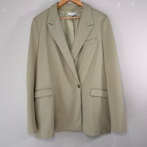 Chic & Versatile Topshop Oversized Blazer in Sage Green Houndstooth Women's 12
